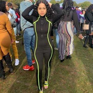 Black/Neon Yellow Jumpsuit